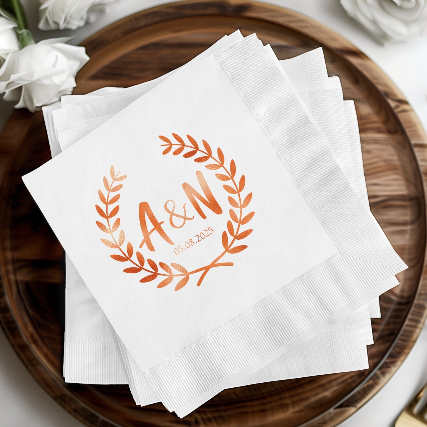 Personalized Wedding Date Initials Napkins product