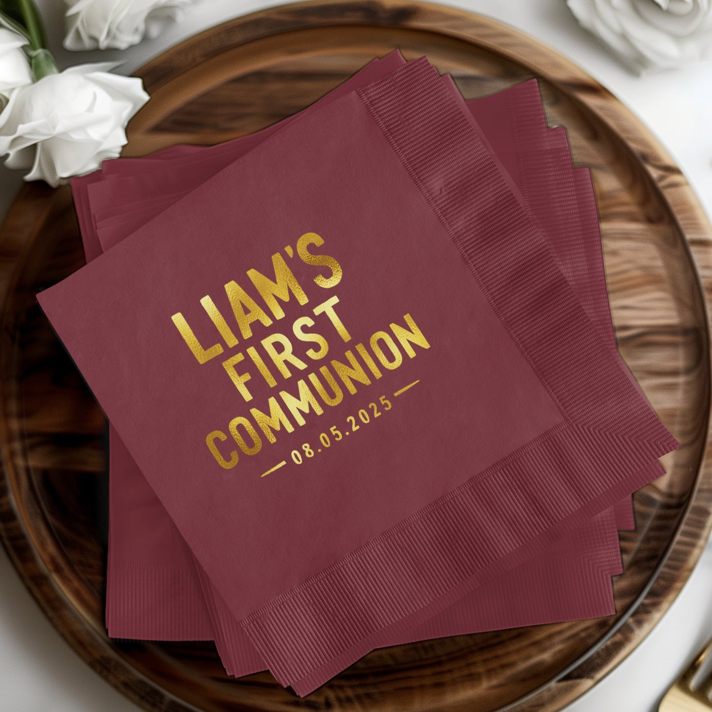 Liam's First Communion Custom Napkin Product