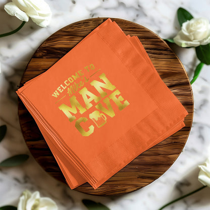 Welcome to Man Cave Design Decorative Napkins product type