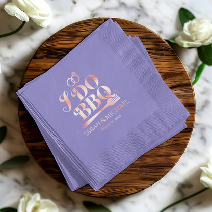 I Do BBQ Sarah and Michael Custom Napkins product