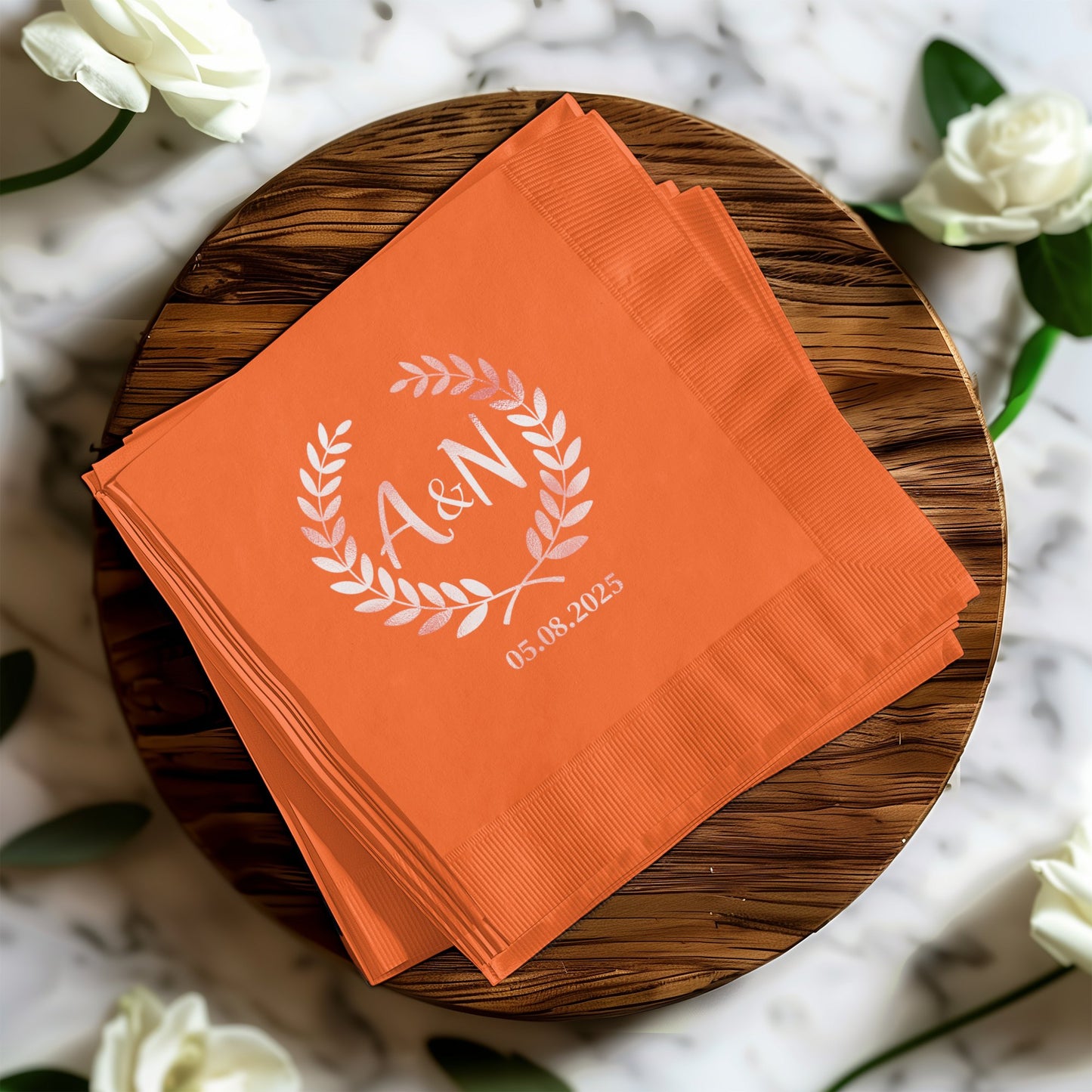 Personalized A&N Wedding Date Custom Napkin product