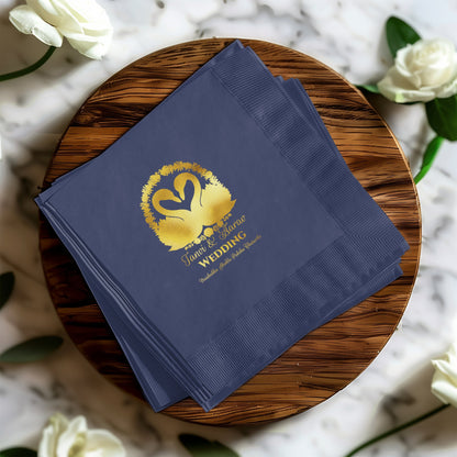 Elegant Navy Blue Wedding Napkin Set product