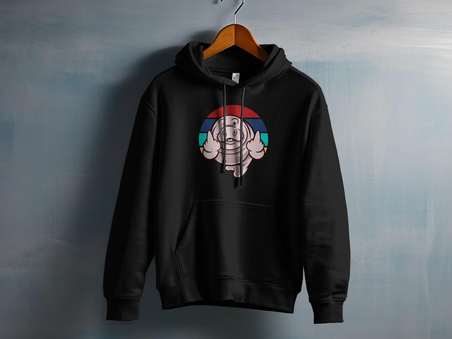 Cute Cartoon Character Black Hooded Sweatshirt product