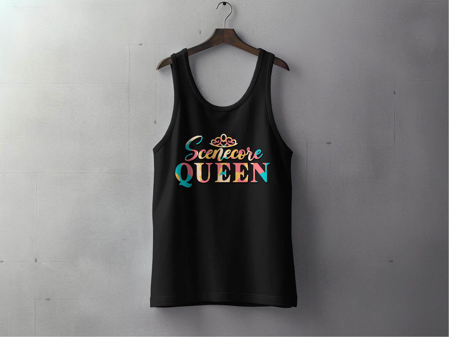 Scenecore Queen Graphic Print Black Tank Top product