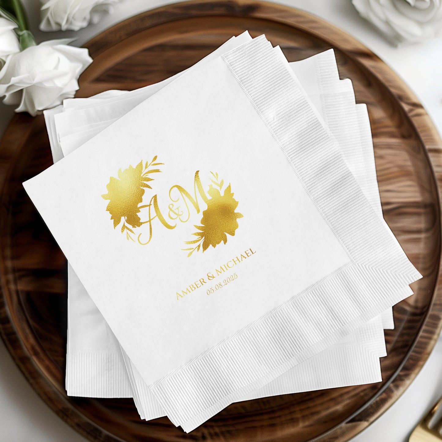 Custom Elegant Wedding Monogrammed Napkin product