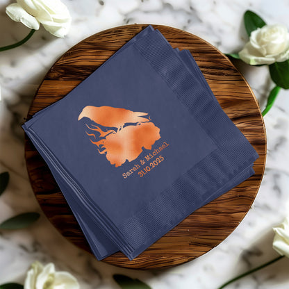 Personalized Wedding Date and Names Napkins product type
