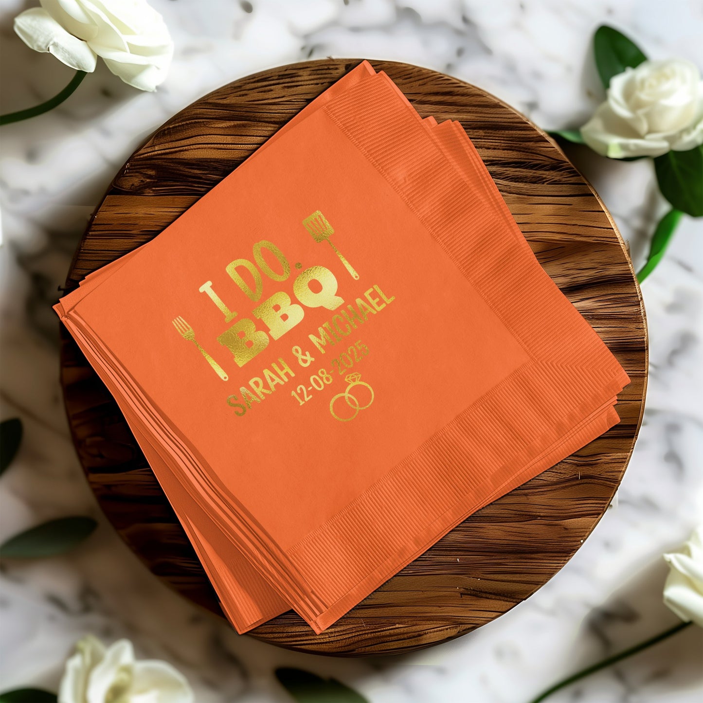 I DO BBQ Custom Wedding Date and Names Party Product