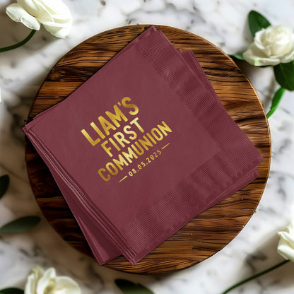 Liam's First Communion Custom Decorative Napkin Product