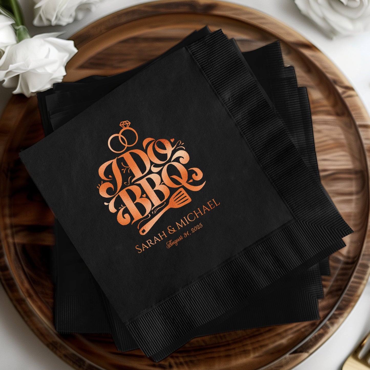 I Do BBQ Wedding Custom Napkins Personalized product type