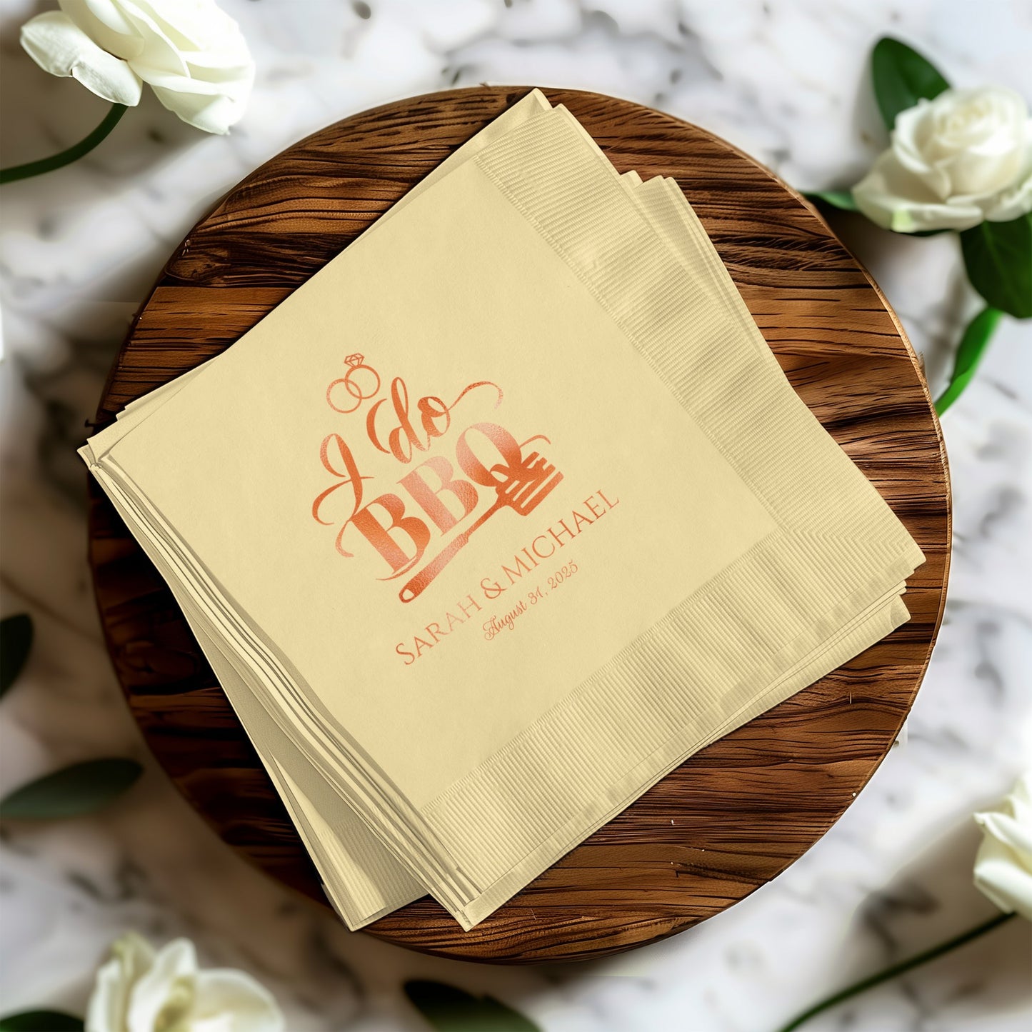I Do BBQ Personalized Wedding Napkins product