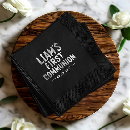 Personalized Liam's First Communion 2025 Napkins product