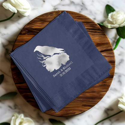 Customized Wedding Date and Names Print Napkin product