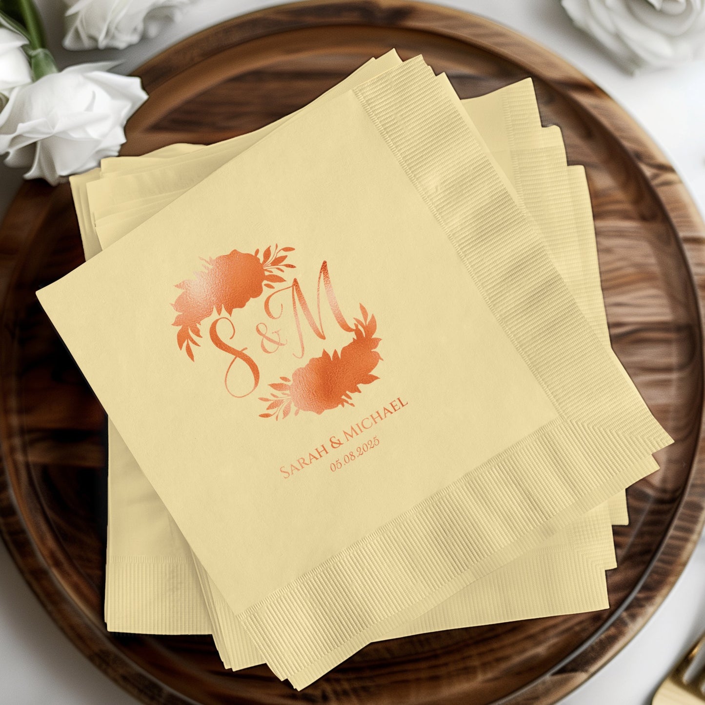 Custom Wedding Initials Date Personalized Napkin product