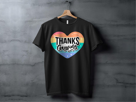 Thanks Graying Heart Design Black Shirt product