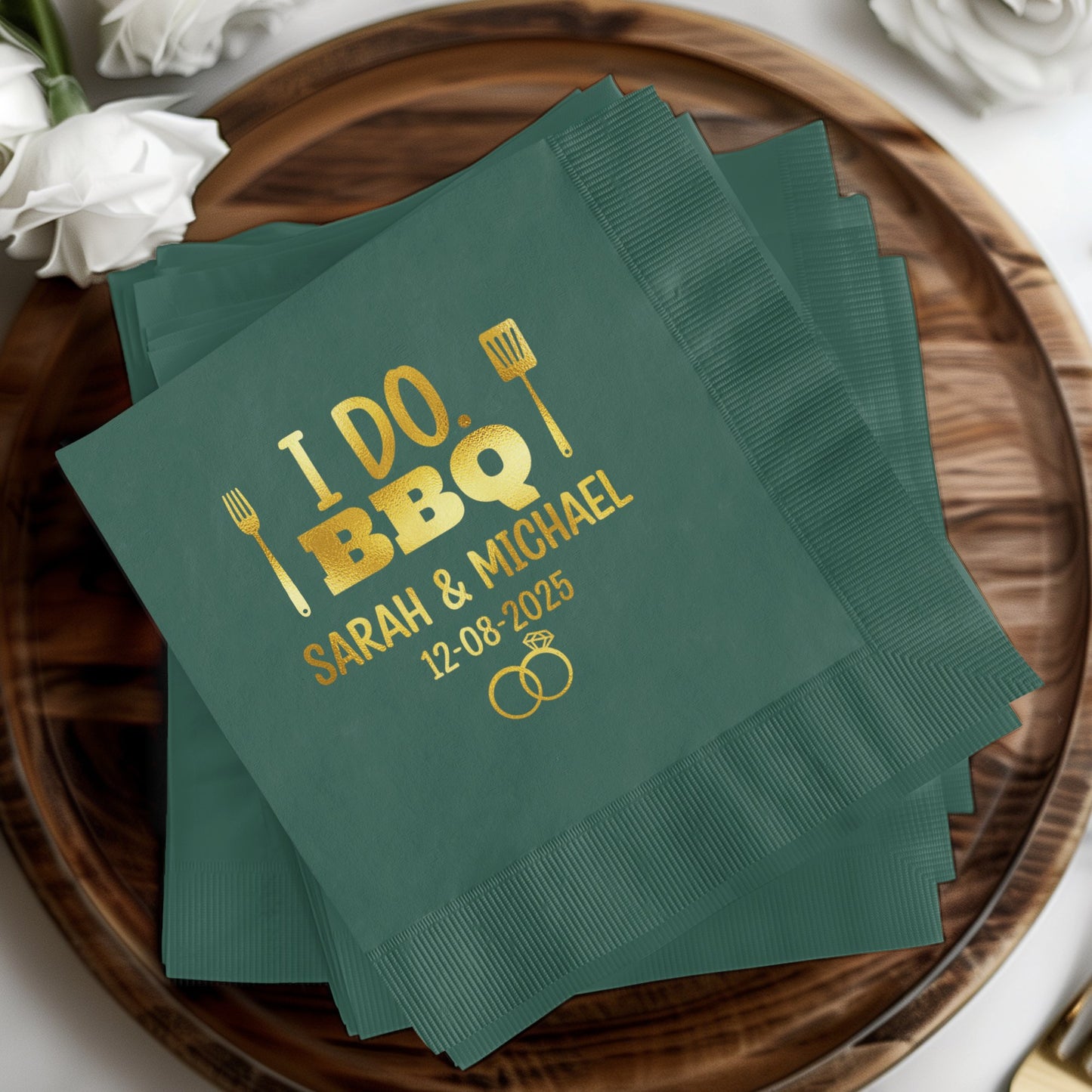 Personalized I Do BBQ Wedding Event Napkin product