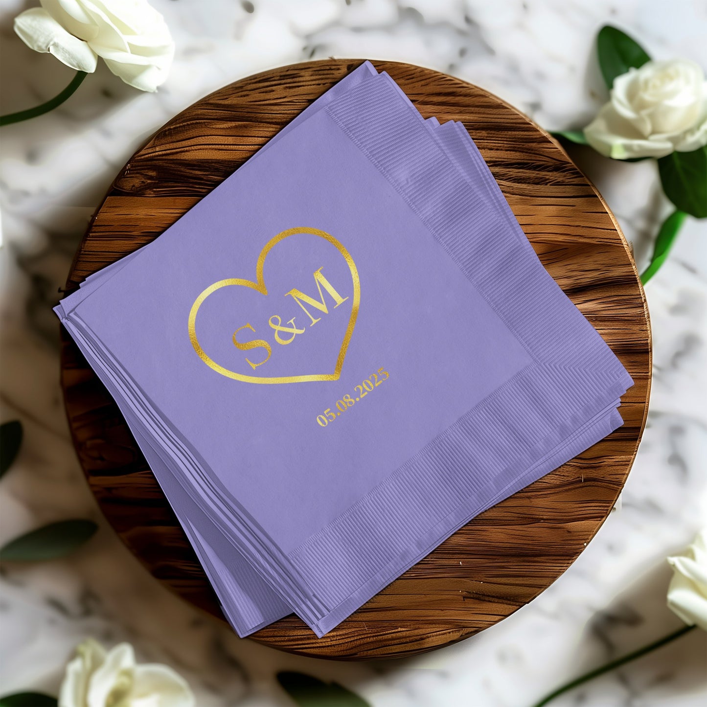 Personalized Wedding Initials and Date Napkin product type