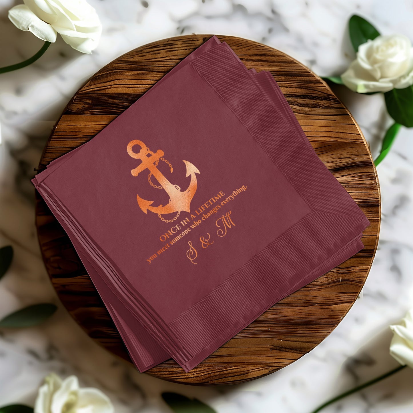 Nautical Anchor Design Personalized Napkin product