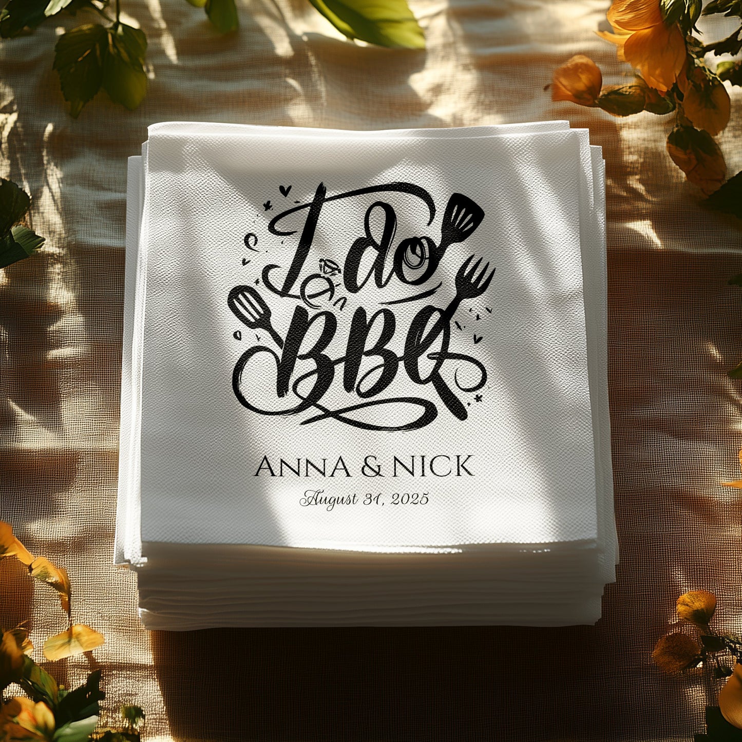 Elegant Custom I Do BBQ Napkins For Special Events product type