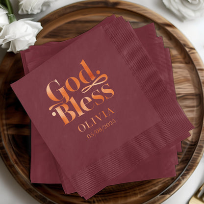 Personalized God Bless Olivia 05/08/2023 napkin product