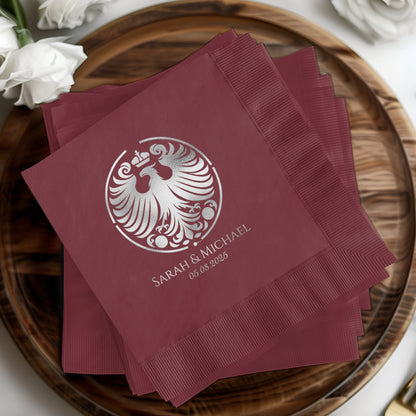 Custom Wedding Date and Names Engraved Napkin product