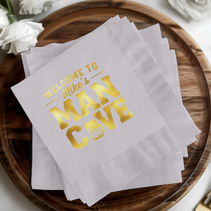 Welcome to Mike's Man Cave Custom Napkins product