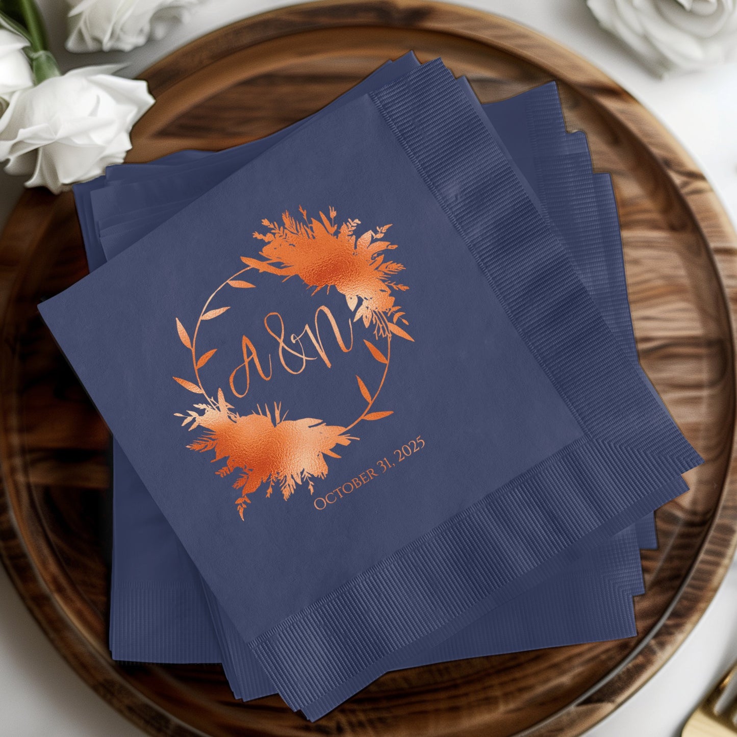 Custom Monogram Decor October Date Napkins product