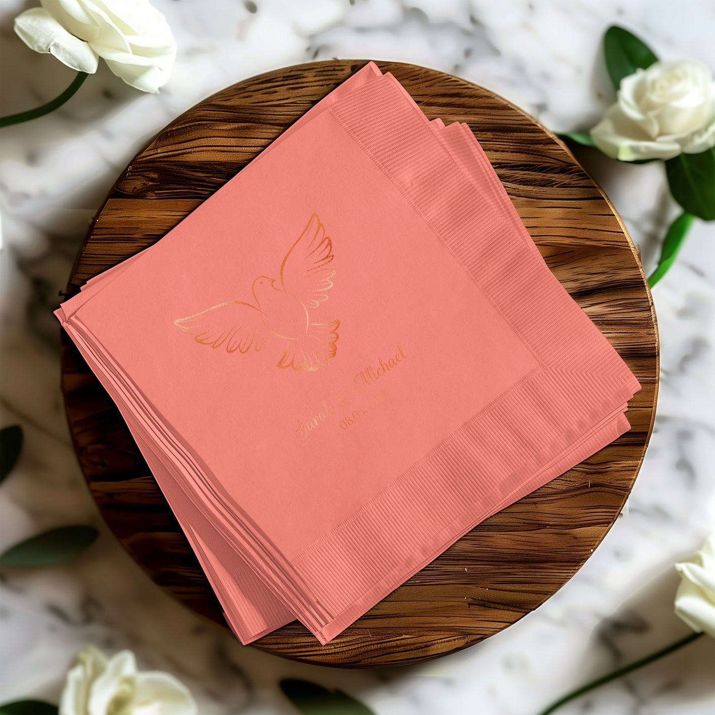 Beautifully Embossed Dove Design Paper Napkin product
