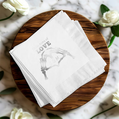 Skeletons of Love S & M Printed Napkin product