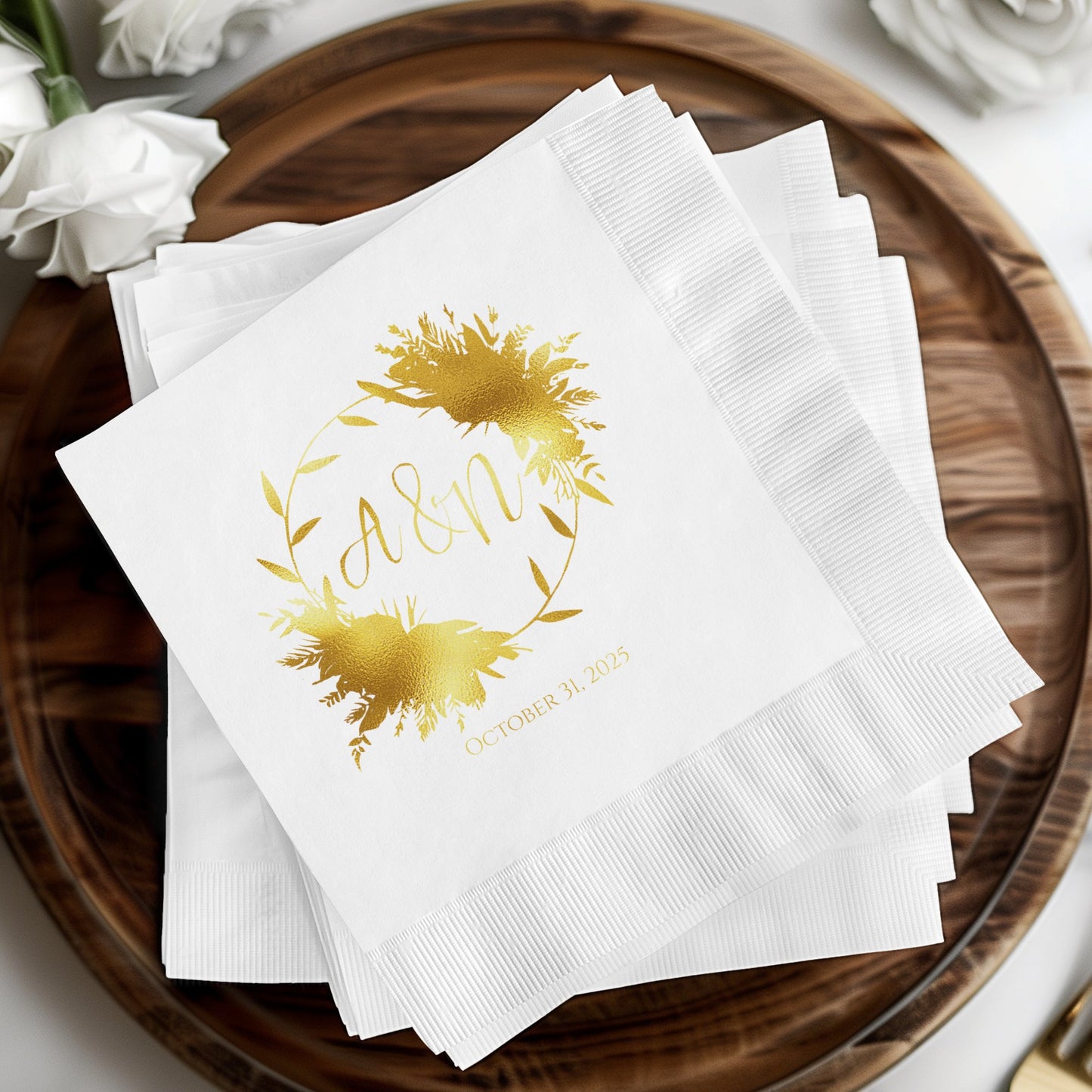 Personalized Wedding Date Monogram Napkins product type
