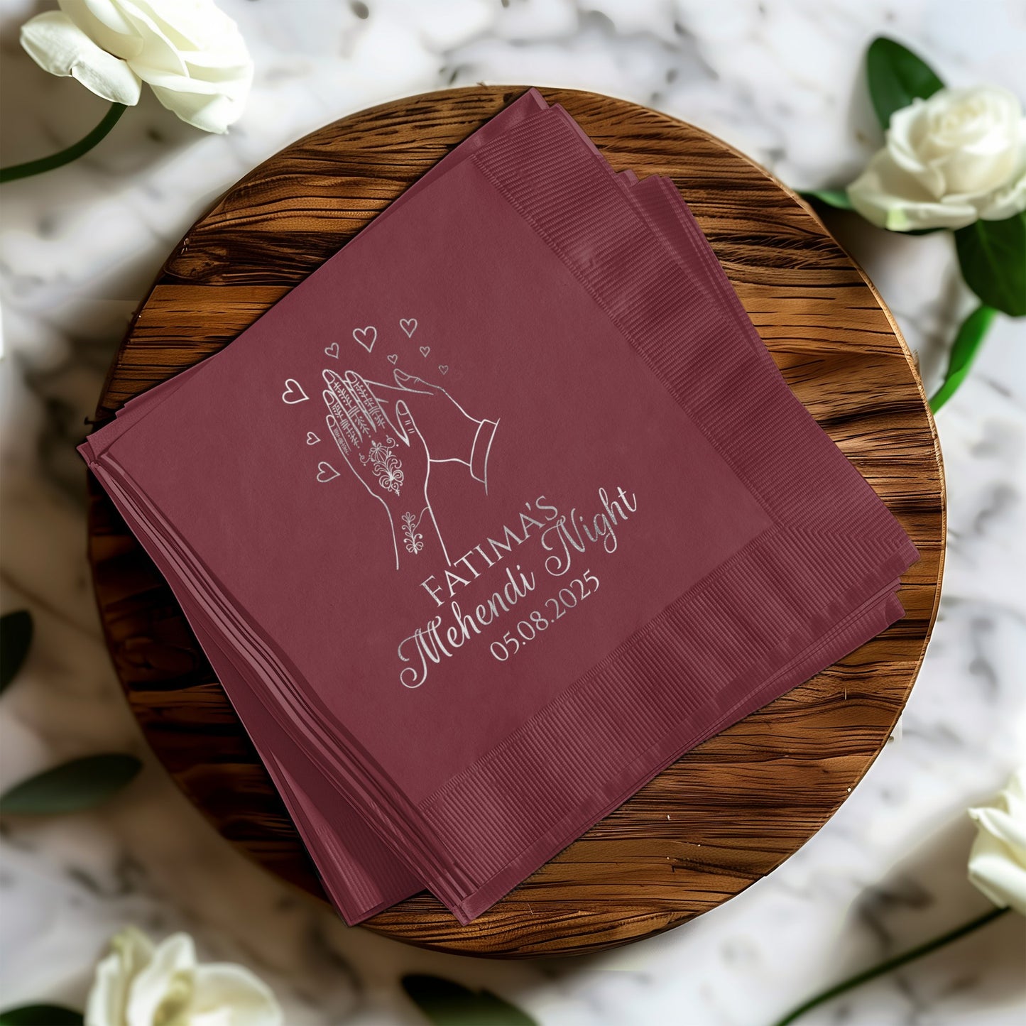 Personalized Henna Night Napkins Custom Printed product