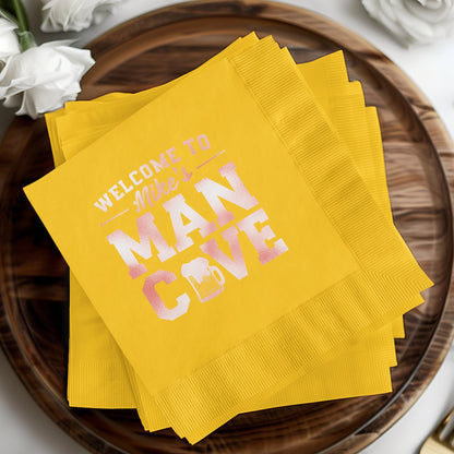 Welcome to Mike's Man Cave Yellow Napkins product