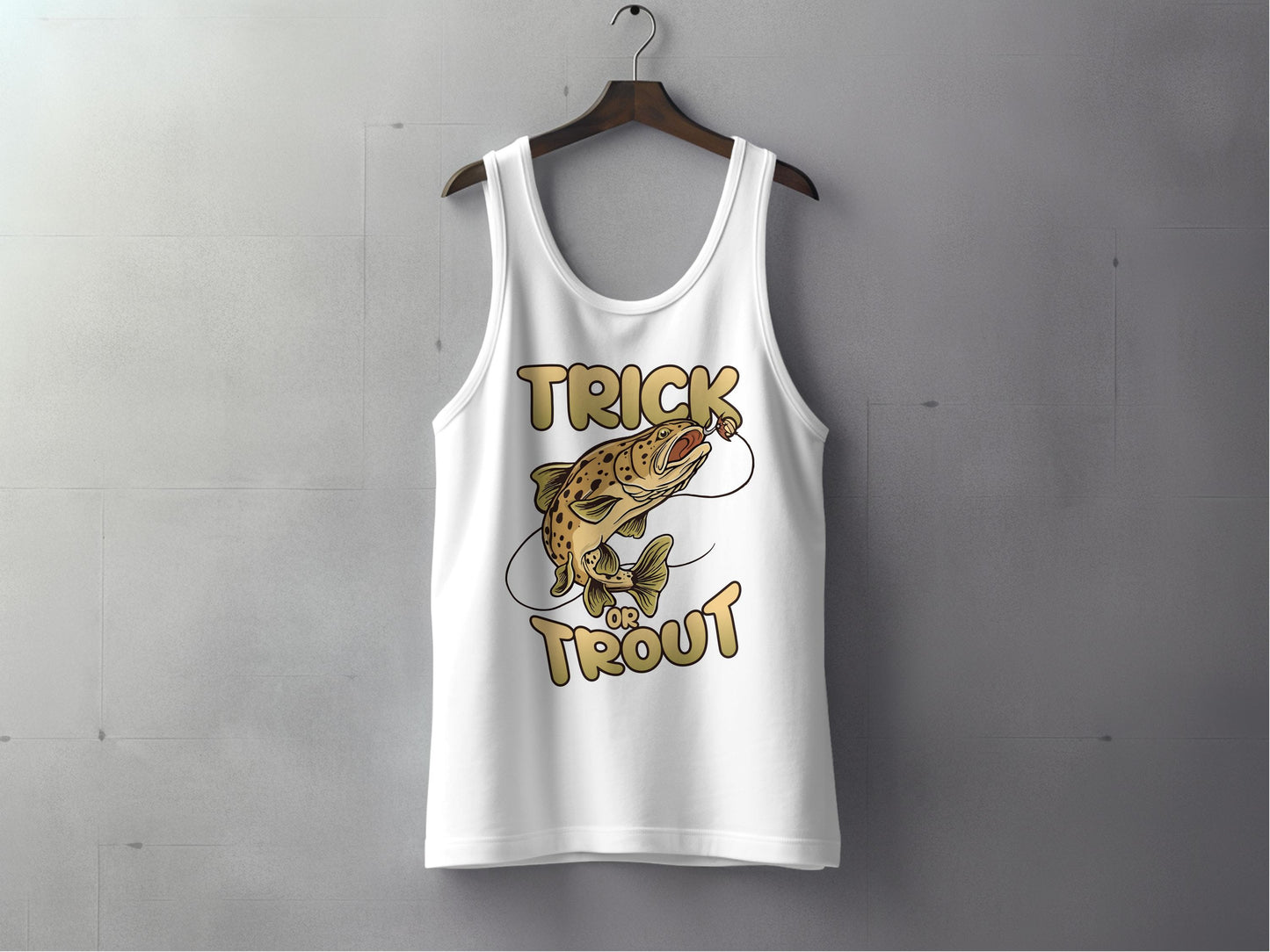 Trick or Trout Fish Graphic Printed Tank Top product type