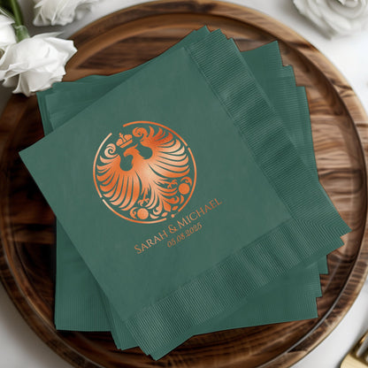 Personalized Green Wedding Napkins Tableware product type
