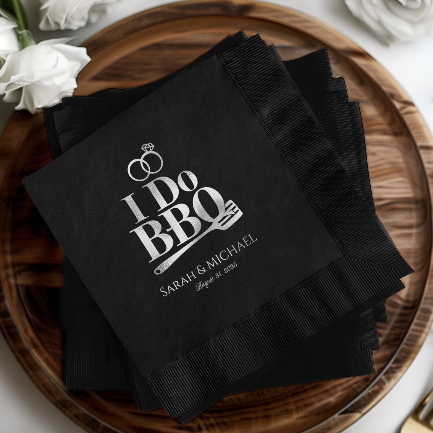 I Do BBQ Personalized Wedding Napkin product