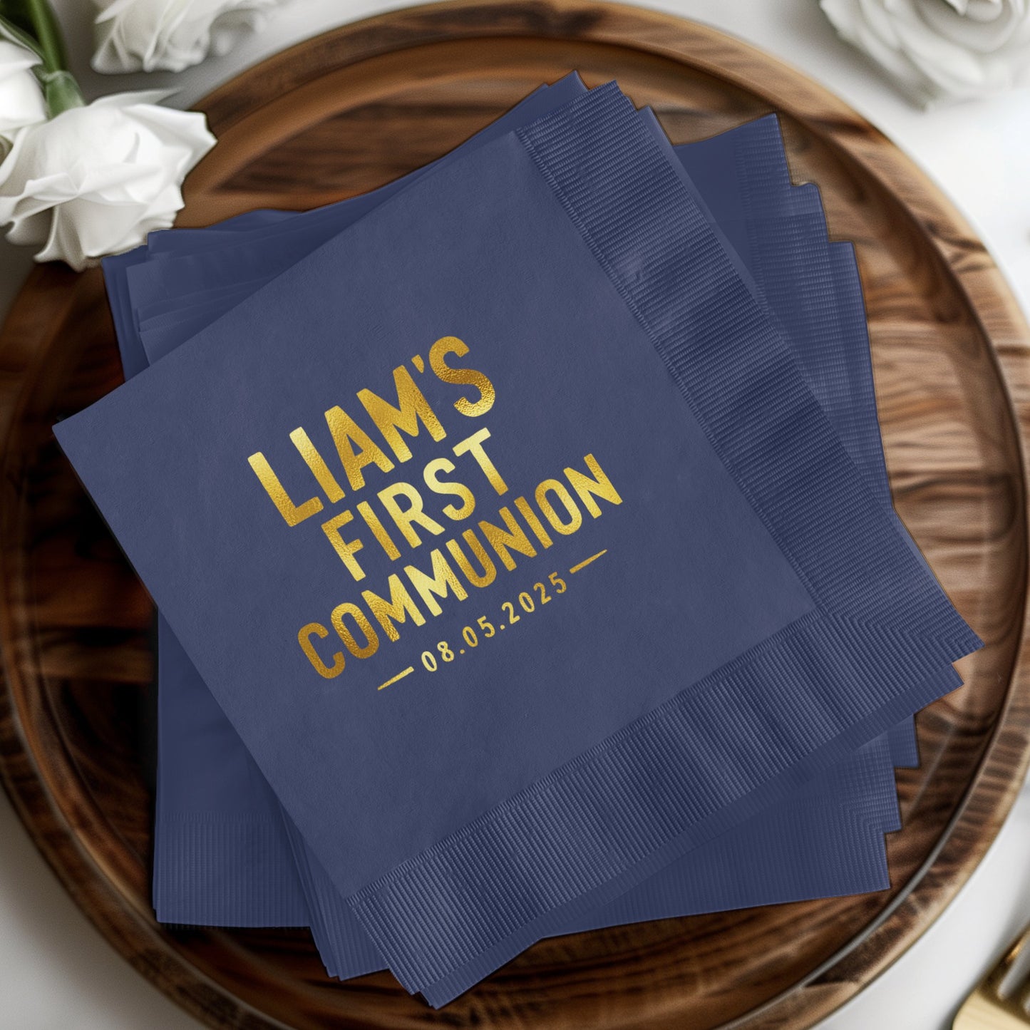 Custom Liam's First Communion Napkin Product