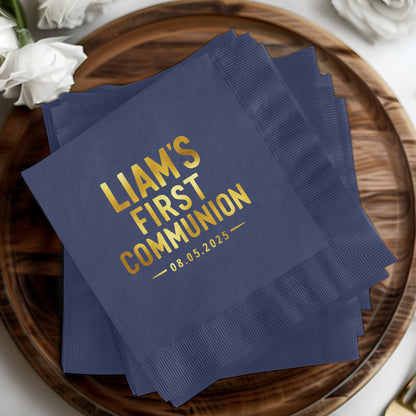 Custom Liam's First Communion Napkin Product