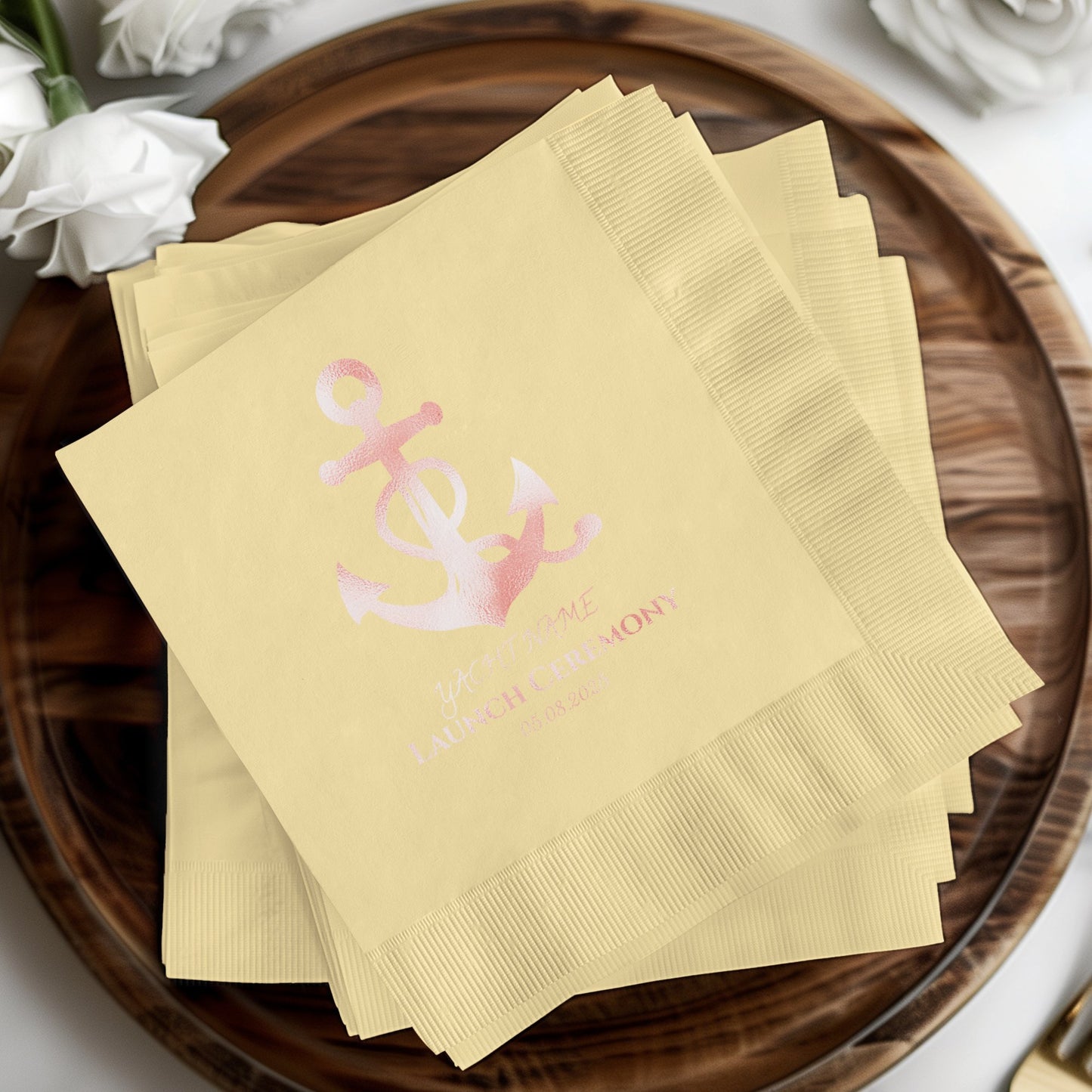Yellow Floral Anchor Design Napkin product
