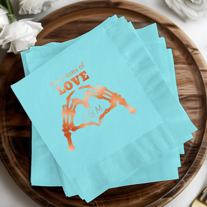 Skeletons of Love Personalized Napkins product type