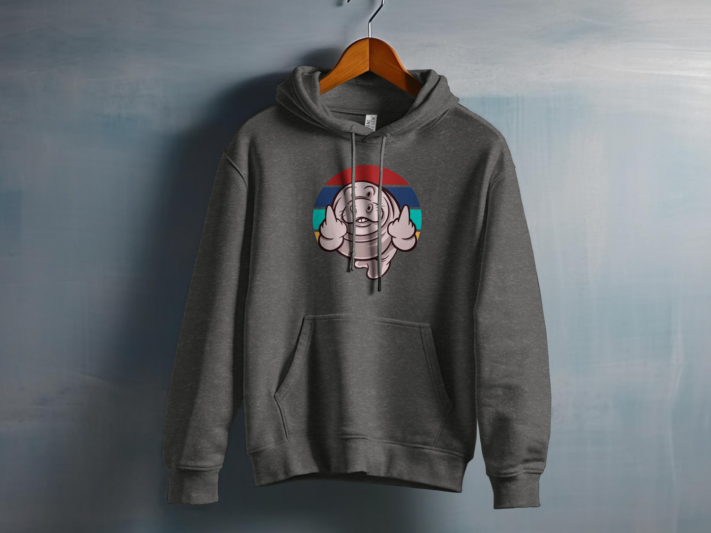 Rainbow Pug Graphic Dark Grey Hoodie product
