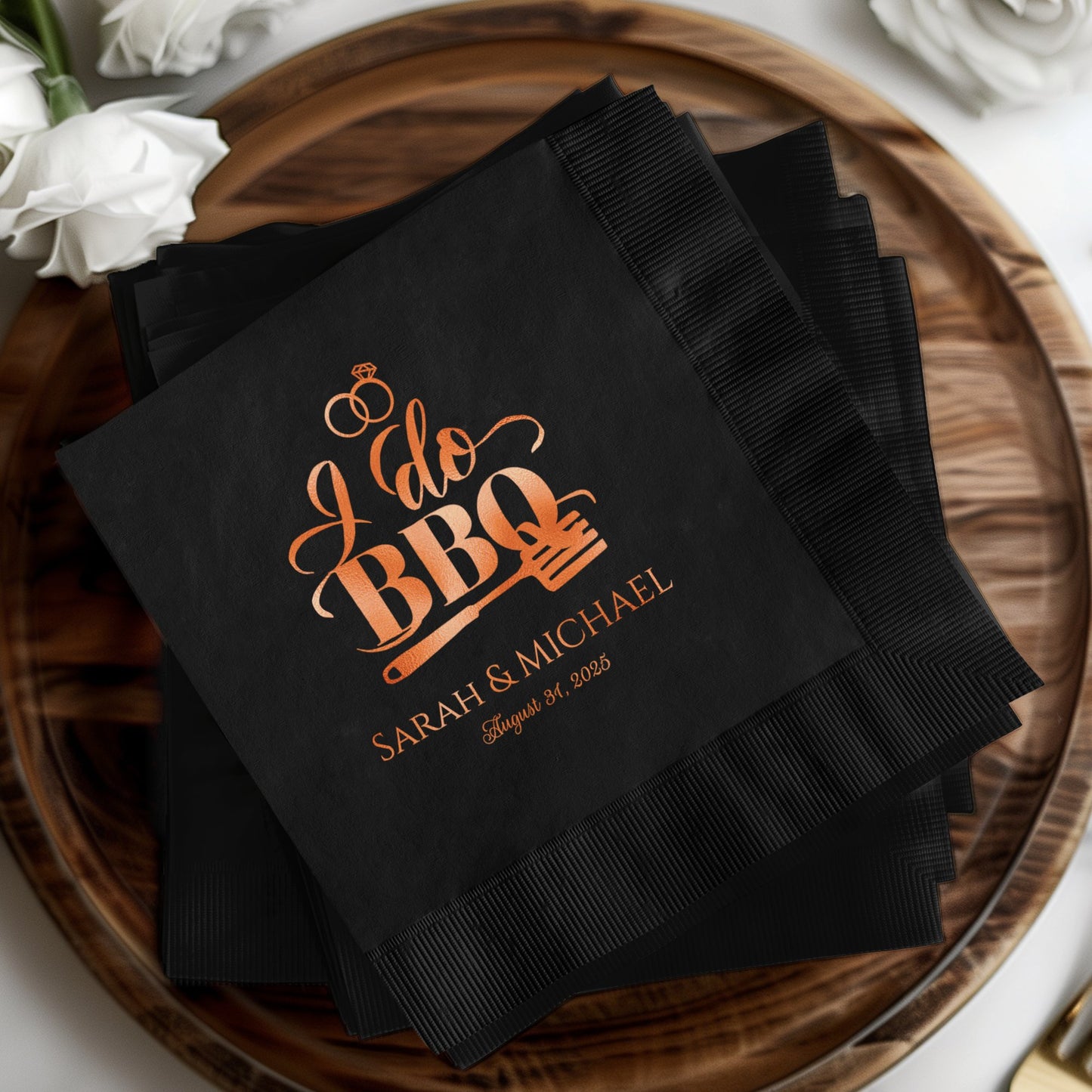 I Do BBQ Personalized Wedding Napkins Product