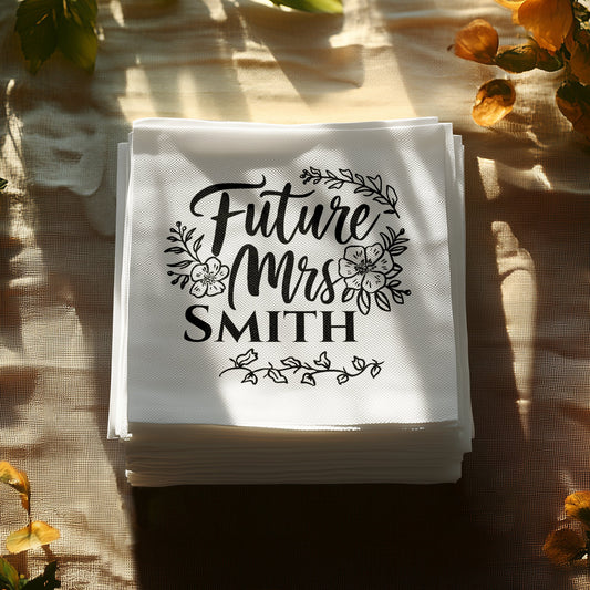 Elegant Custom Future Mrs Smith Wedding Napkins Product