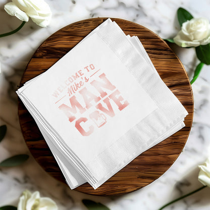 Welcome To Mike's Man Cave Printed Napkin product