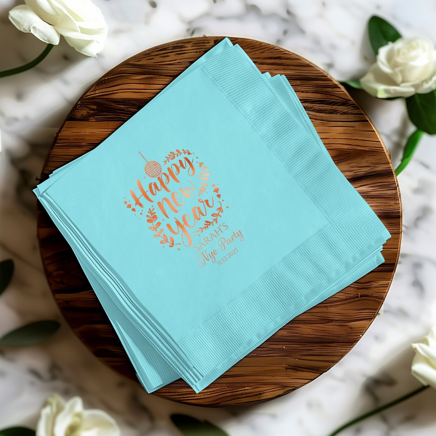 Happy New Year Blue Party Napkins Product