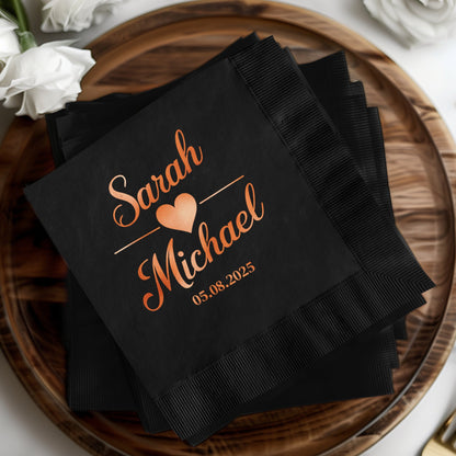 Personalized Elegant Wedding Date Napkin product
