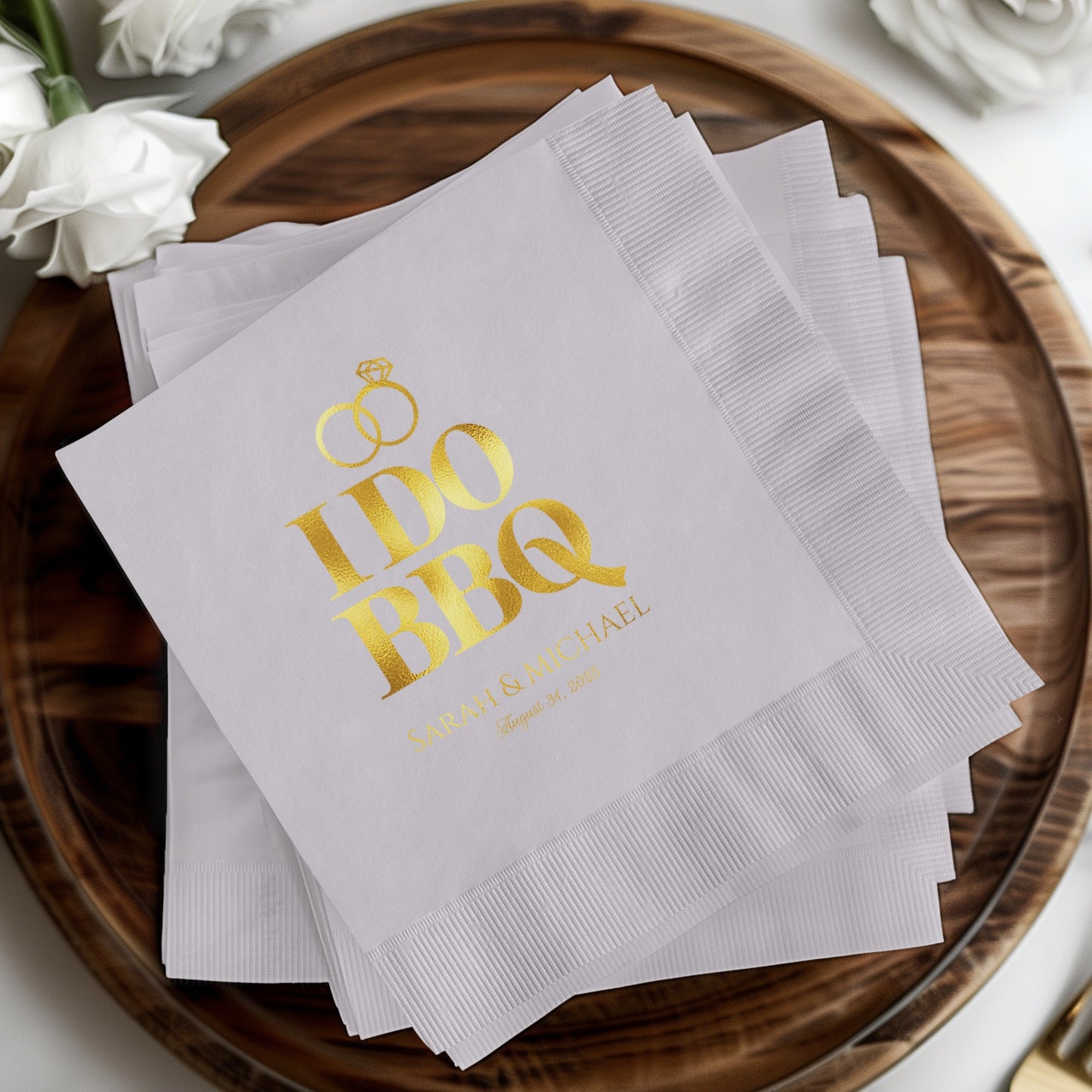 Personalized IDO BBQ Wedding Napkin product