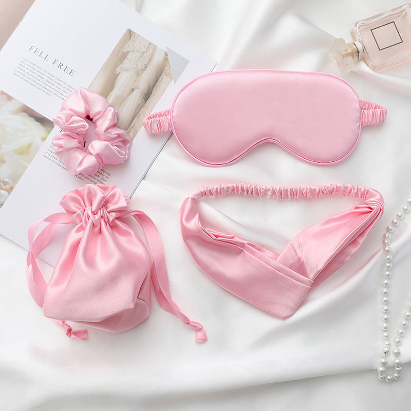 Faux Silk Eye Mask Four-piece Set