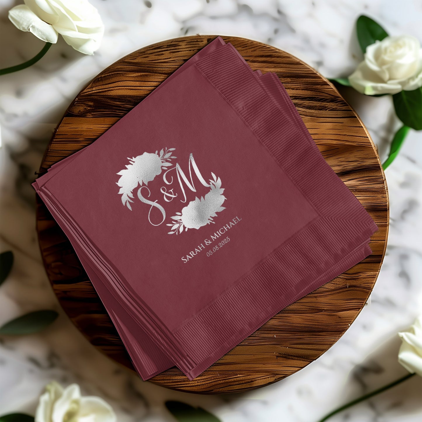 Personalized Wedding Date Initials Napkin product type