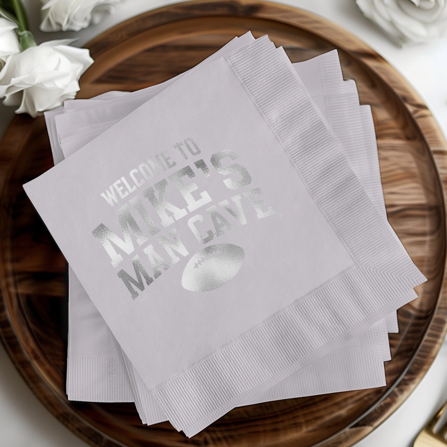 Welcome To Mike's Man Cave Printed Napkins product
