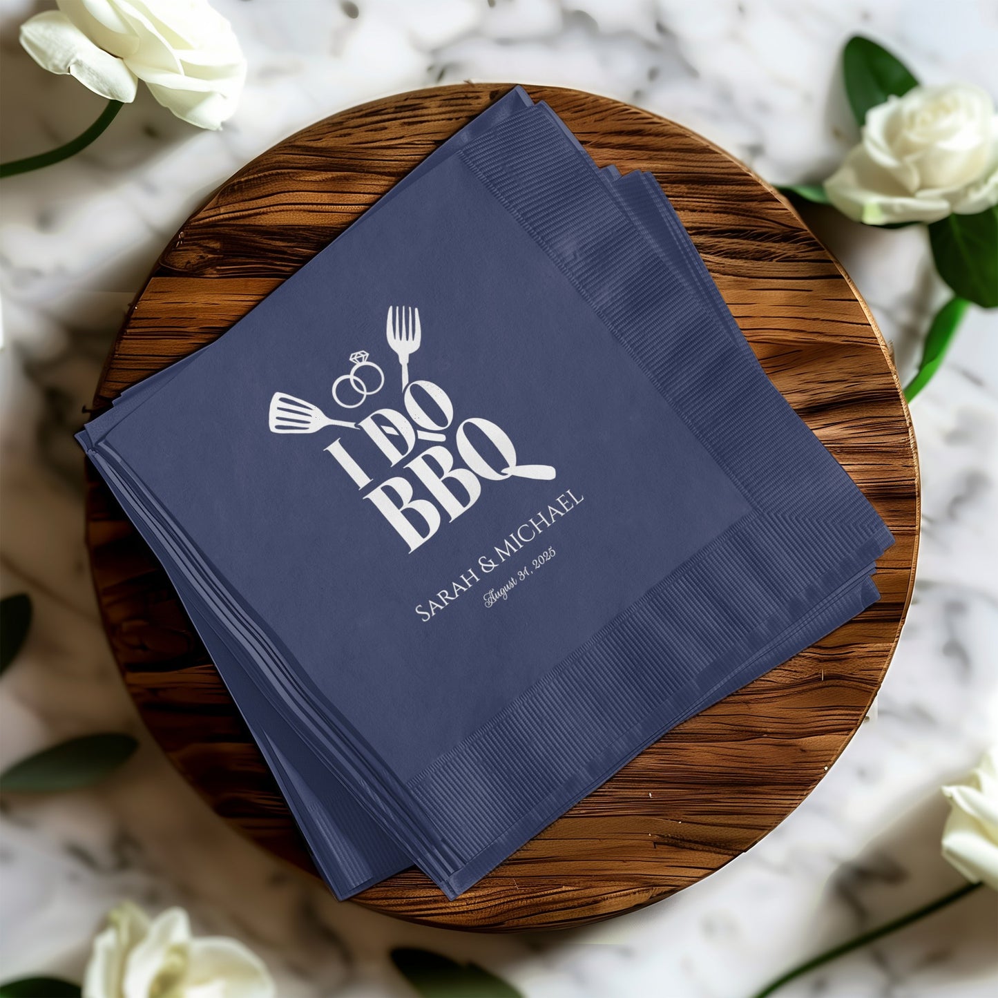 Elegant I Do BBQ Personalized Wedding Napkin product