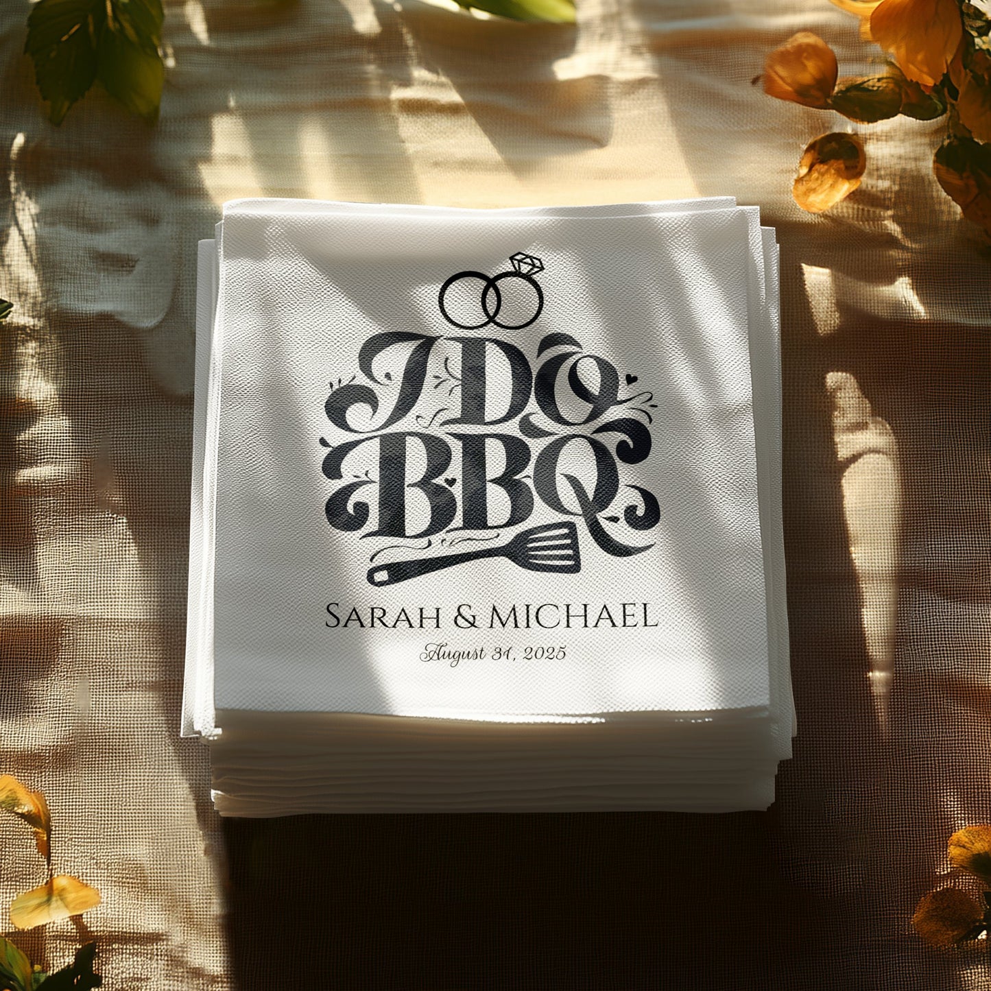 I Do BBQ Custom Wedding Napkins Personalized Product